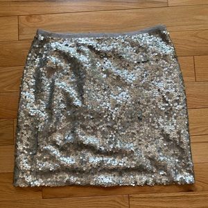 J Crew Women’s Silver Sequined Skirt